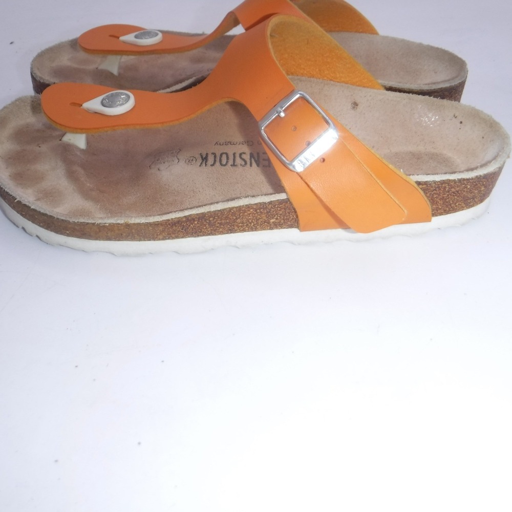 Birkenstock Gizeh Orange‎ Thong Sandals Cork Footbed EU36 US 5 Shoes - Picture 3 of 8